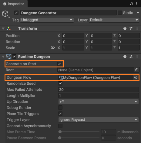 Runtime Dungeon Settings