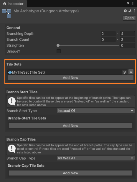 Simple Tile Set Setup